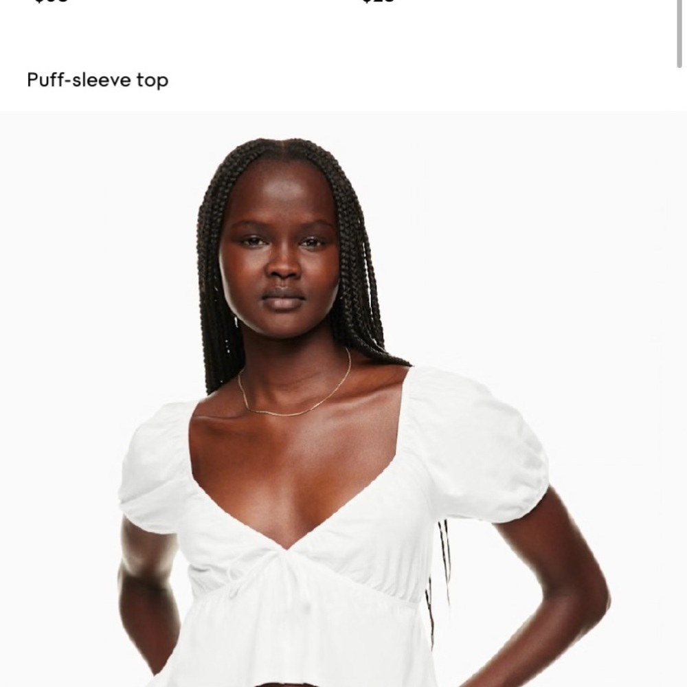 Sunday Best Elegant White Puff-Sleeve Top